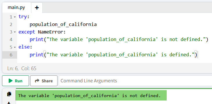 Check if a Variable is Defined in Python