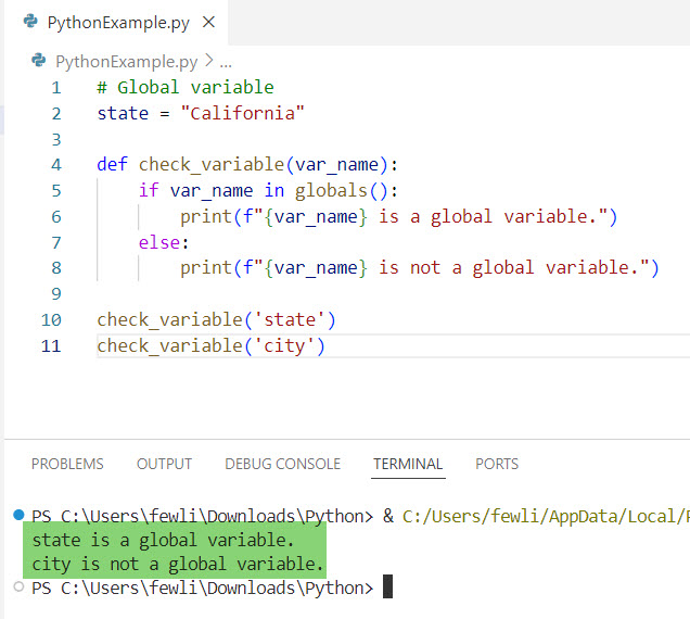 Check if a Variable is Global in Python
