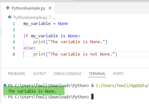 Check if a Variable is Null in Python