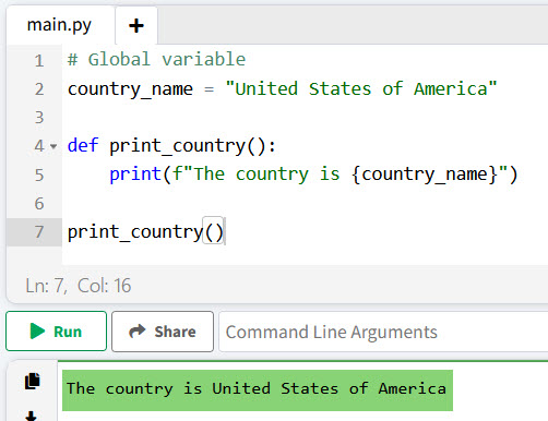 Create a Global Variable in Python