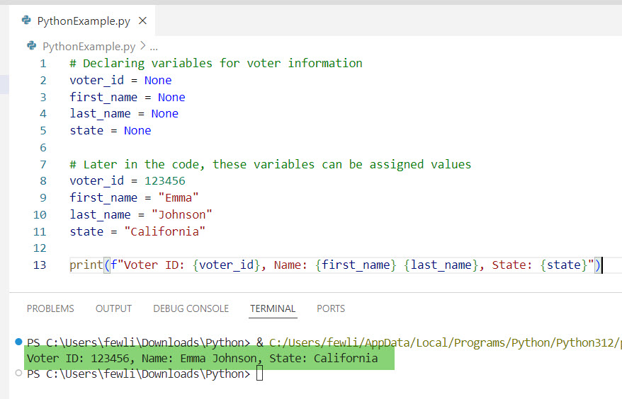 Declare a Variable Without Assigning a Value in Python Example