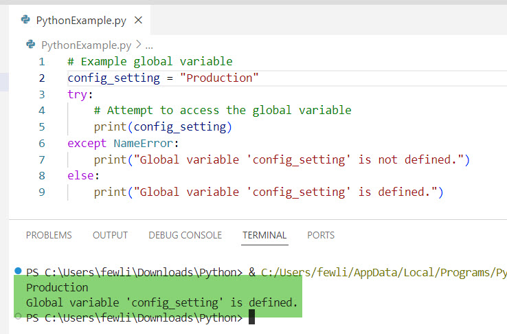 Python check if global variable has value