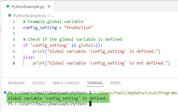 Python check if global variable is defined
