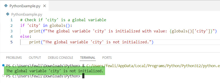 Python check if global variable is initialized