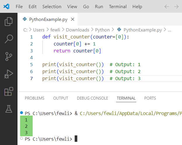 Static Variables in Functions in Python