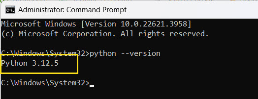 check python version windows