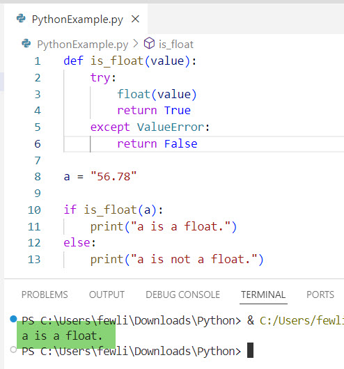 check variable type is float in python