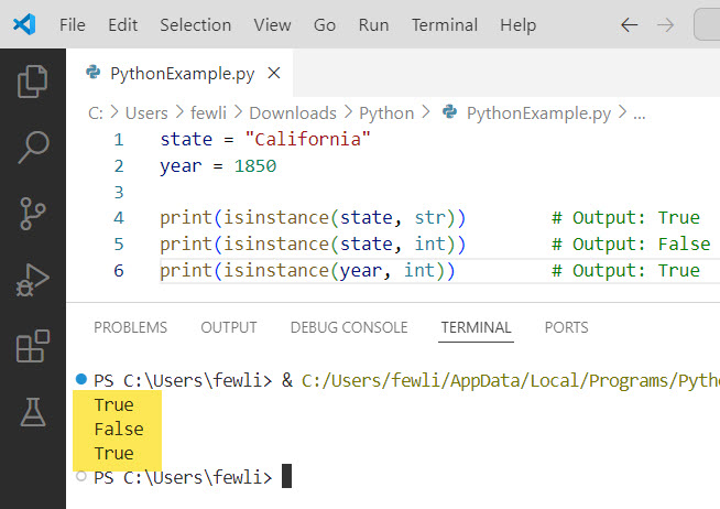 check whether a variable is integer or string in python