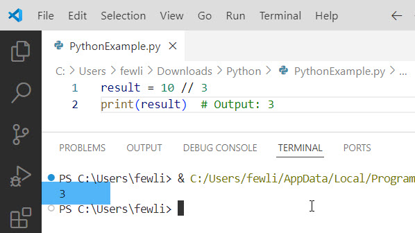 difference between / and // in python division with examples
