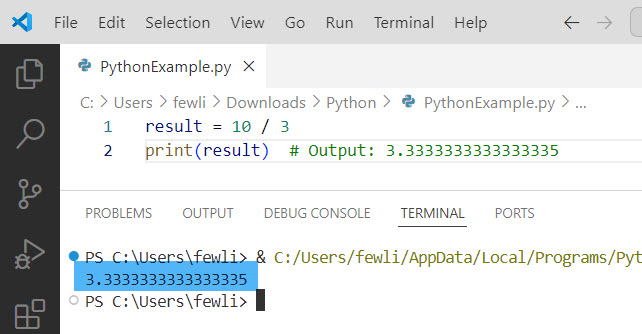 difference between / and // in python division