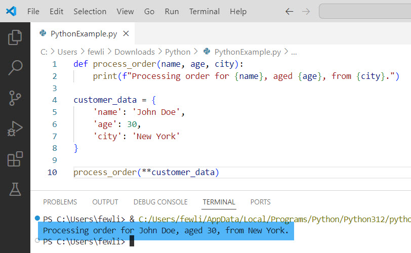double asterisk in python
