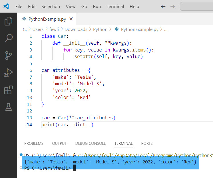 double asterisk python dictionary