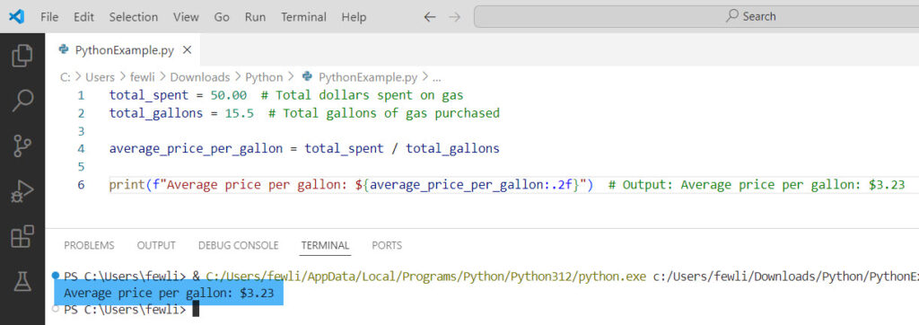 how to divide a variable in python