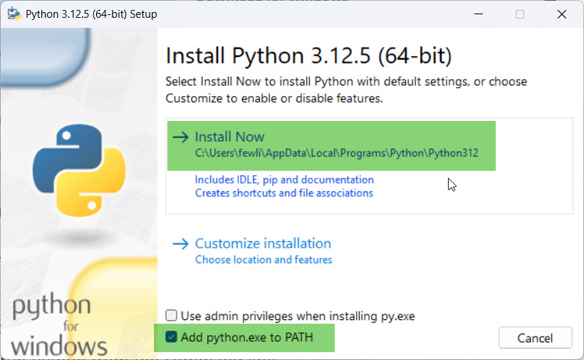 how to install python in windows