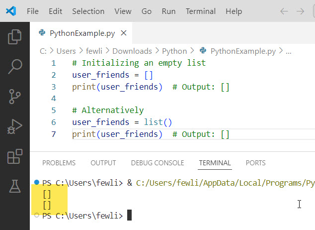 initialize empty variable python