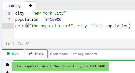 print string and variable in Python