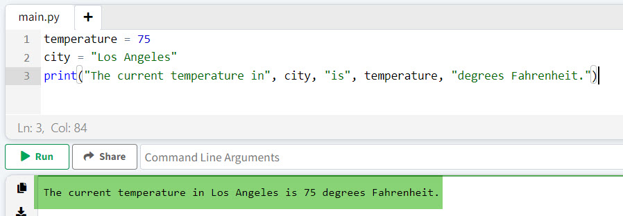 print string and variable in same line in Python