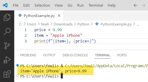 print variable name instead of value in Python