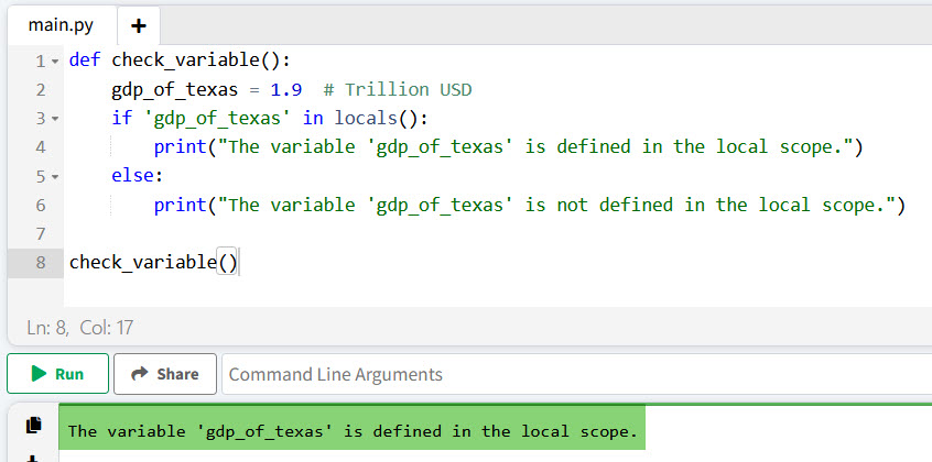 python check if variable is defined
