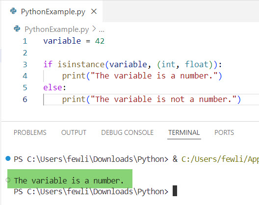 python check variable type is number