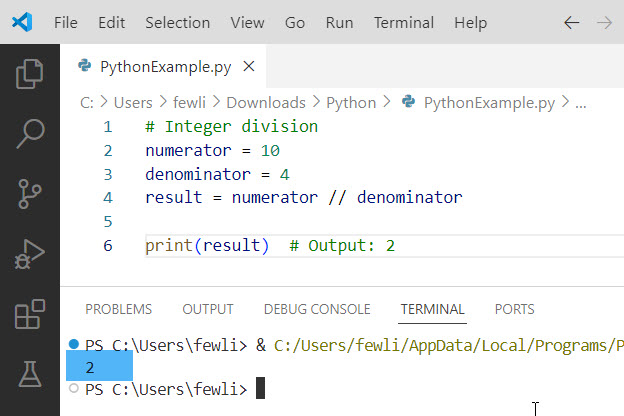 python division operator