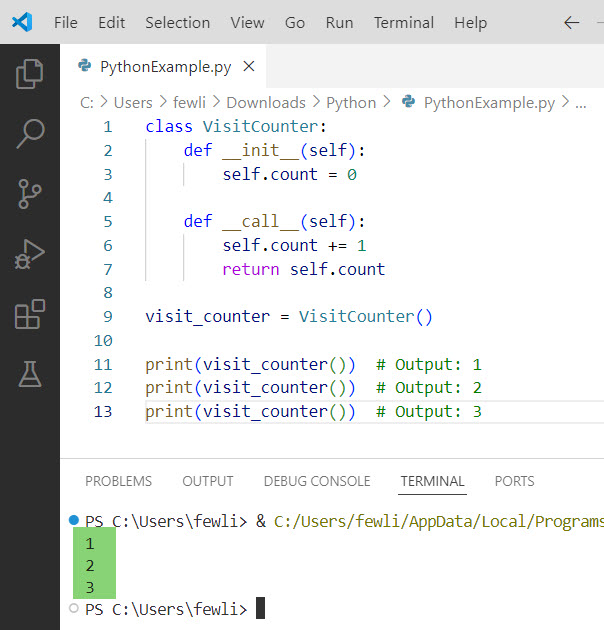 python static variable in class function