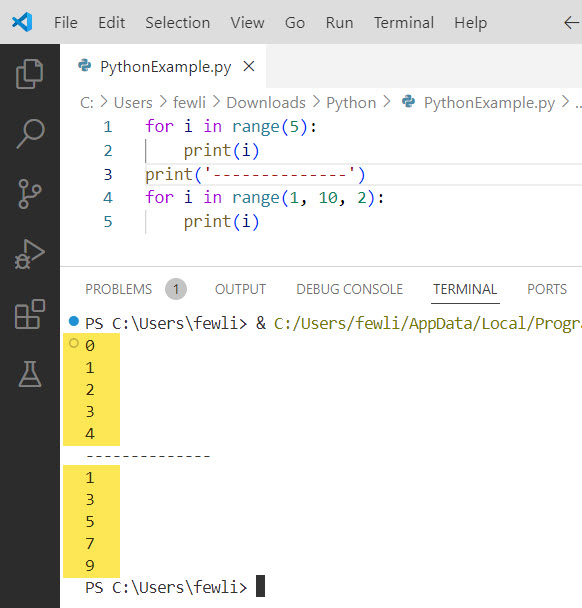 range Function in Python For Loop