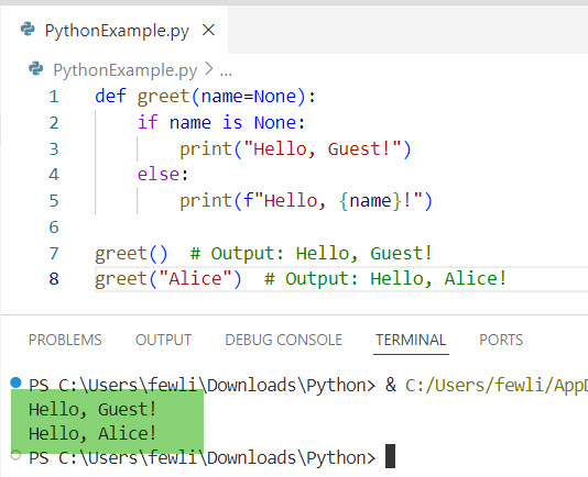 set variable to null python