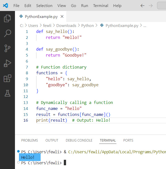 Call Python Functions Dynamically