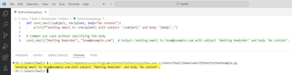 Default Arguments in Python Functions
