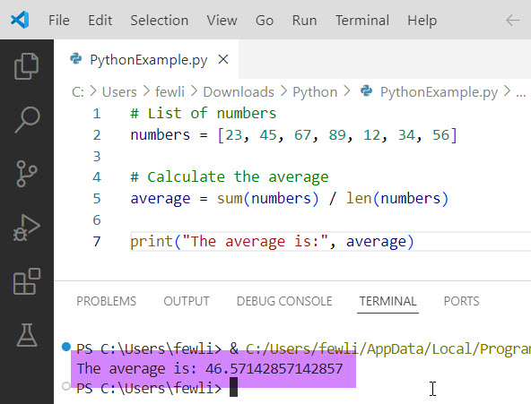Python Average Function