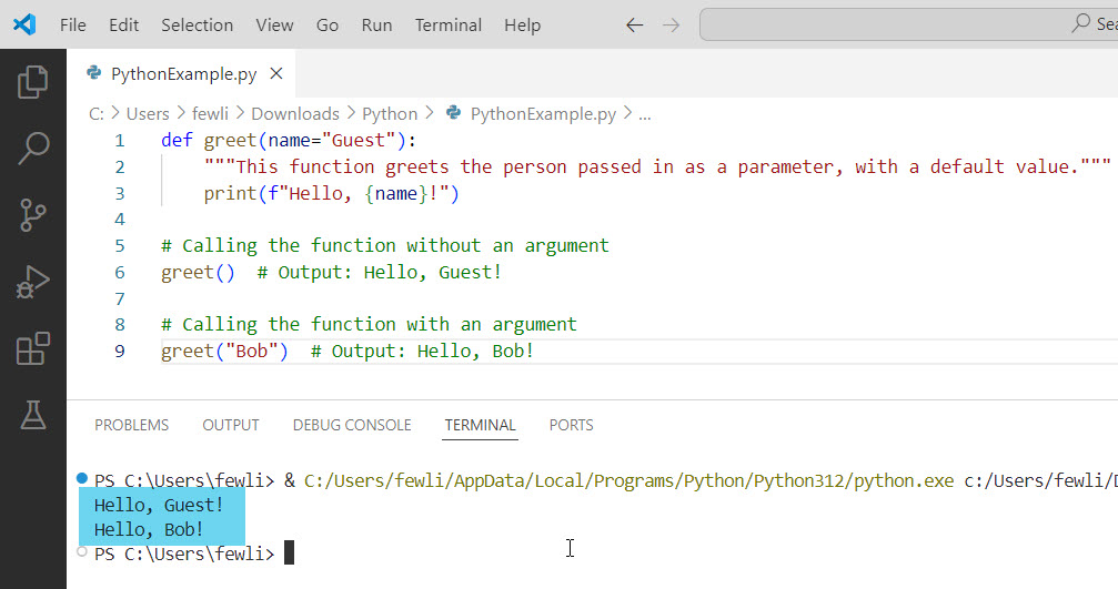 Python user defined functions