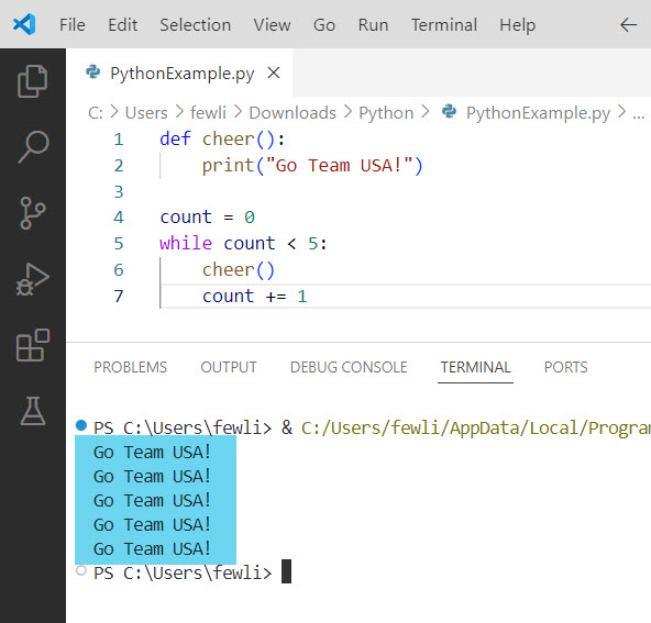 how to repeat a function in python