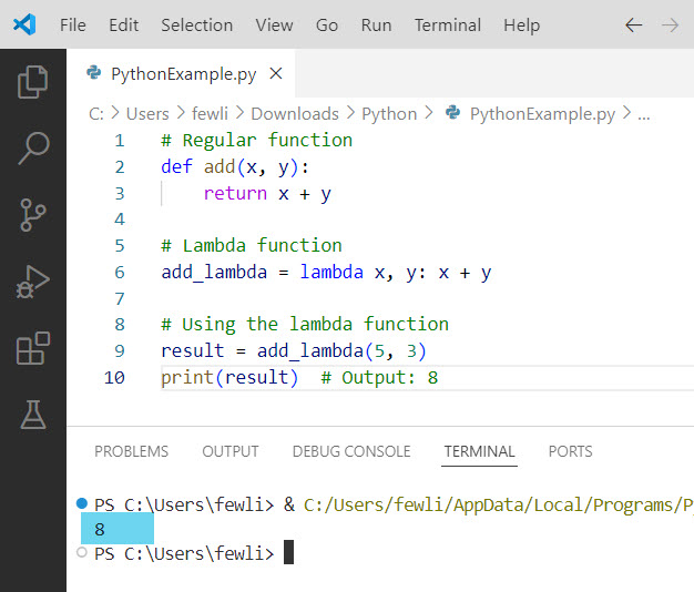 lambda function in python