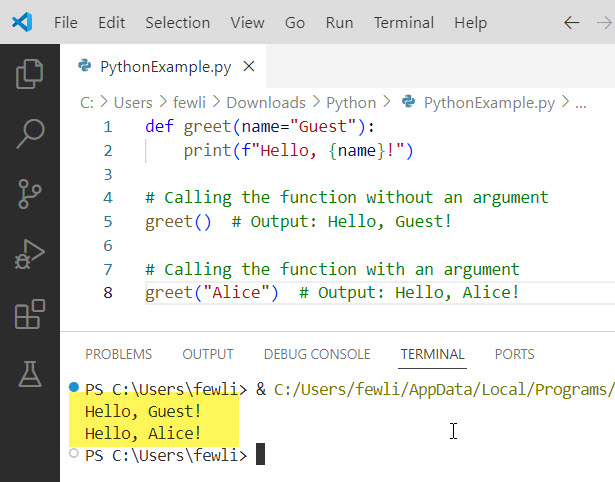python function default argument