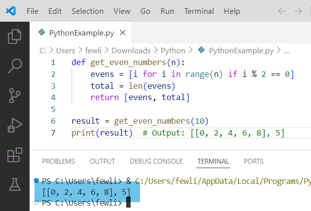 python function return multiple values