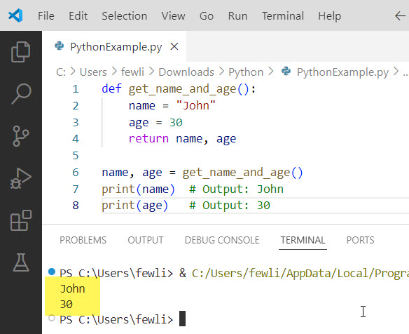 python functions return type