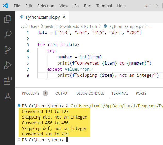 python skip an iteration in a for loop