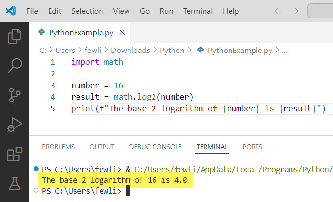 python log function examples