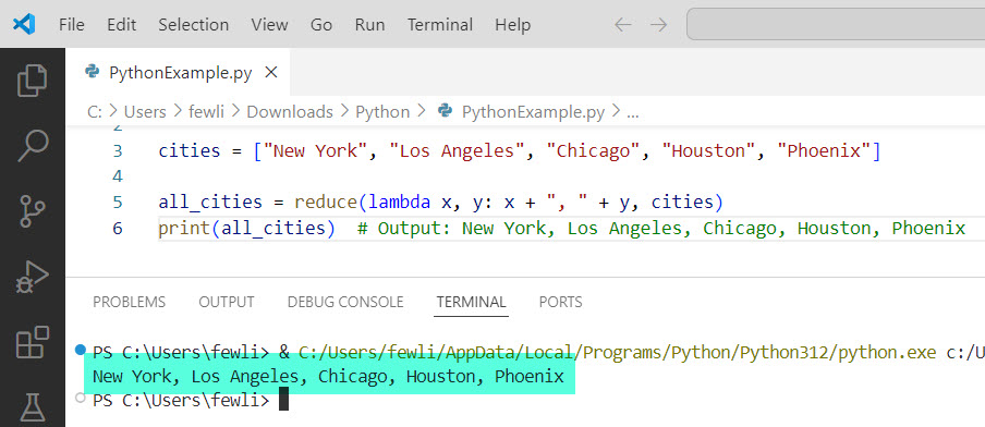 python reduce function